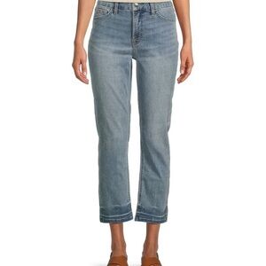 Jen 7 Seven For All Mankind Ankle Straight Plus Sz 22 Light Wash Stretch Crop